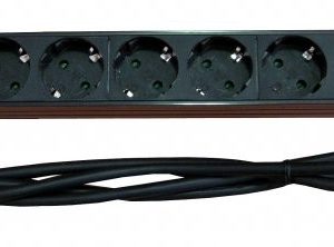 3307AL - Regleta electróctrica 19" 6 schuckos con interruptor 1U ALUMINIO