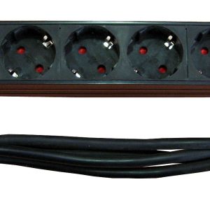 3314AL - Regleta electróctrica 19" 9 schuckos sin interruptor 1U ALUMINIO