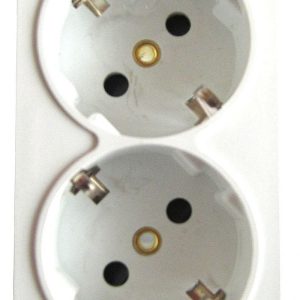 FA-4020B - DOBLE SCHUKO BLANCO CON PLACA