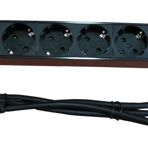 3308AL - Regleta electróctrica 19" 8 schuckos con interruptor 1U ALUMINIO"